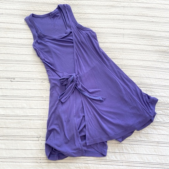 Lululemon Modal Wrap Romper 4" Skort Mini Dress Charged Indigo Purple size 4 - Picture 5 of 11